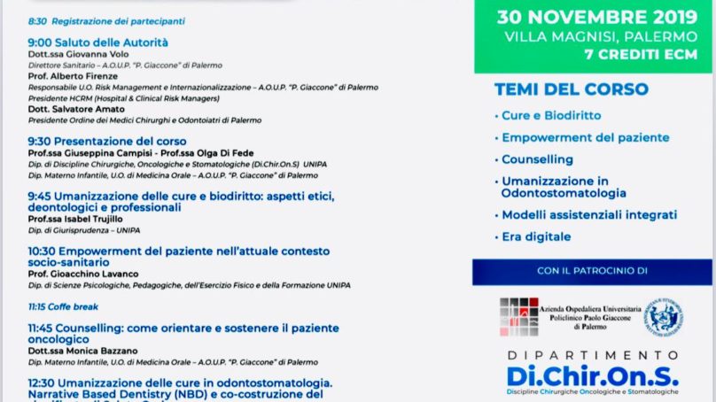 Il 30 Novembre a Palermo per parlare di cure e biodiritti